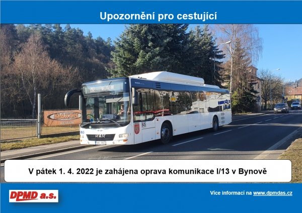 Omezení MAD Děčín - Bynov od 1. 4. 2022