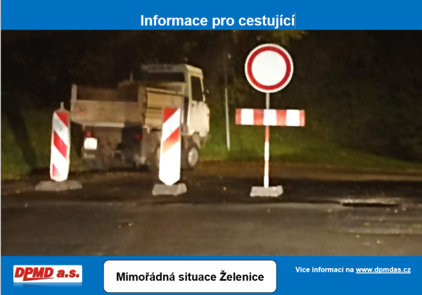 Uzavřen&iacute; komunikace Želenice