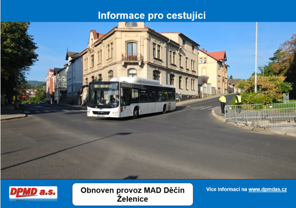 Obnoven&iacute; provozu MAD do Želenic