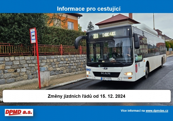 Změny od 15. 12. 2024